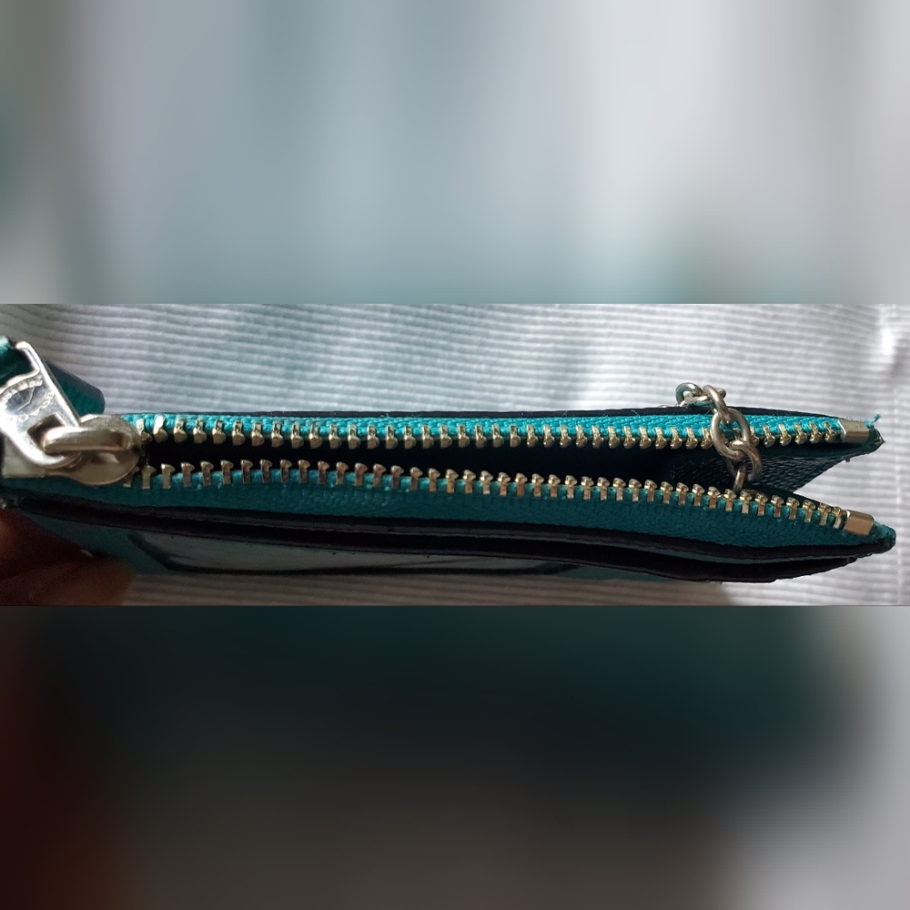 COACH Teal Leather Key Chain Pouch - Picture 3 of 3